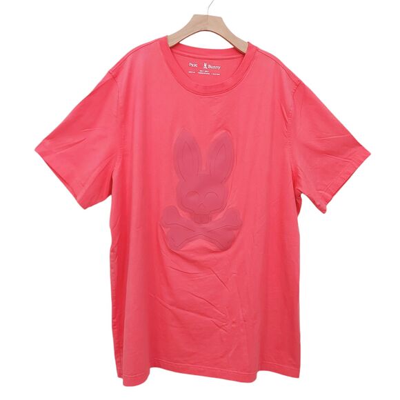 Phycho Bunny Damon Graphic Print Tee Mens 3XL Grapefruit Short Sleeve Cotton - Picture 1 of 11